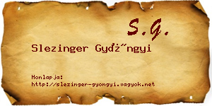 Slezinger Gyöngyi névjegykártya